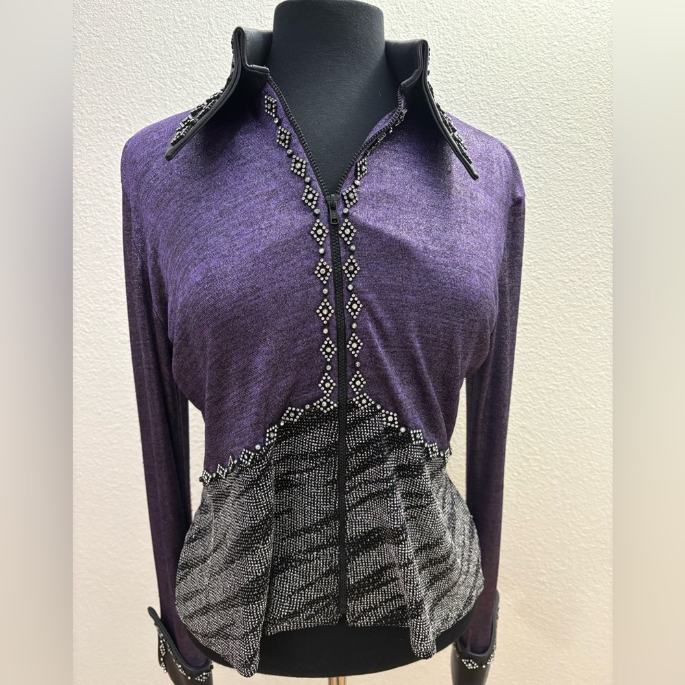Vintage Purple and Black Blouse